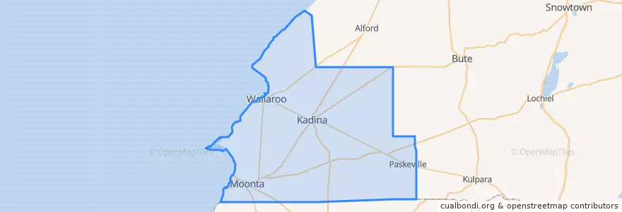 Mapa de ubicacion de Copper Coast Council.