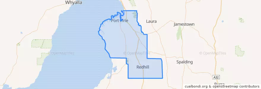Mapa de ubicacion de Port Pirie Regional Council.