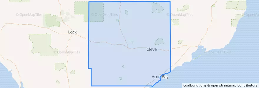 Mapa de ubicacion de The District Council of Cleve.