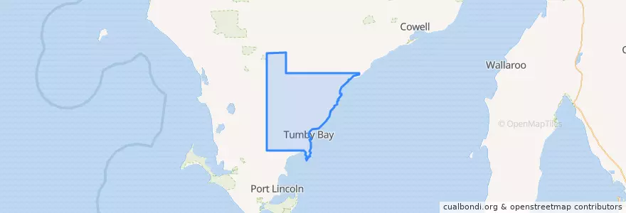 Mapa de ubicacion de The District Council of Tumby Bay.