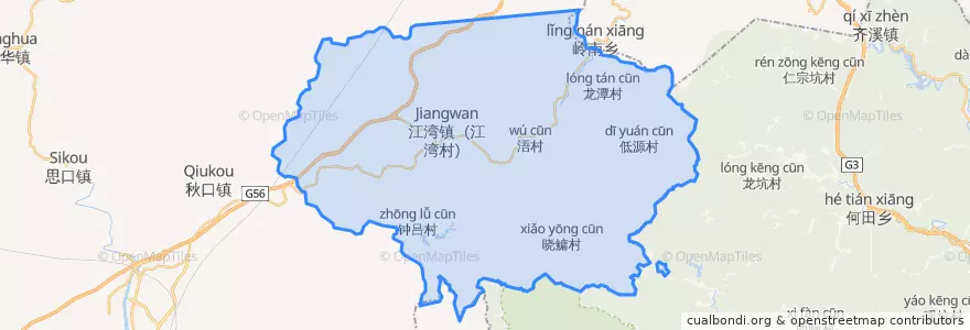 Mapa de ubicacion de 江湾镇.