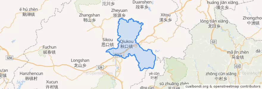 Mapa de ubicacion de 秋口镇.