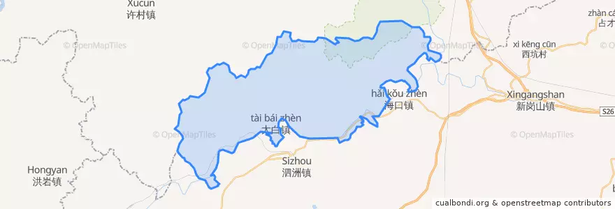 Mapa de ubicacion de 太白镇.