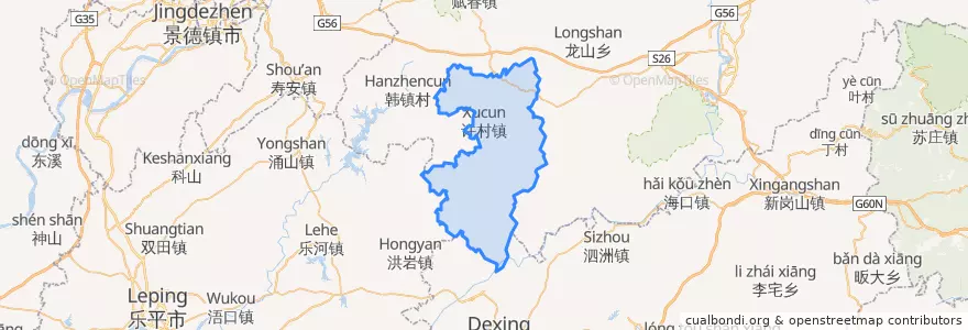 Mapa de ubicacion de 许村镇.