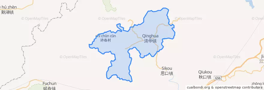 Mapa de ubicacion de 清华镇.