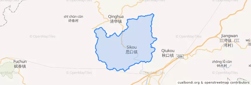 Mapa de ubicacion de 思口镇.