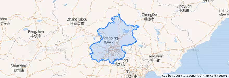 Mapa de ubicacion de 北京市.