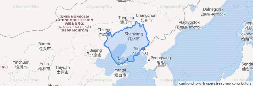 Mapa de ubicacion de 辽宁省.