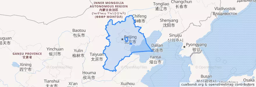 Mapa de ubicacion de 河北省.