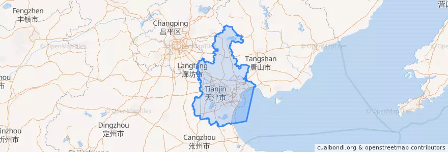 Mapa de ubicacion de 天津市.