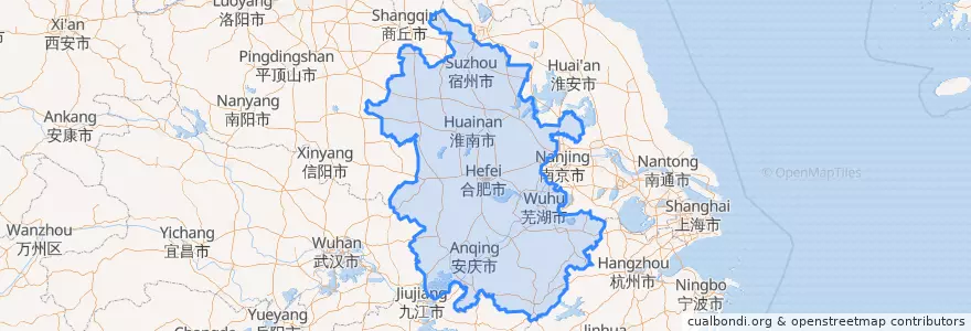 Mapa de ubicacion de 安徽省.