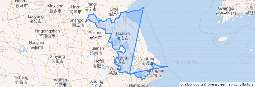 Mapa de ubicacion de 江苏省.