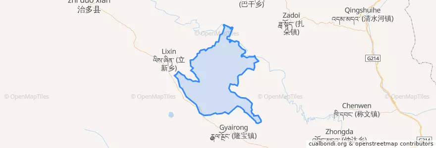 Mapa de ubicacion de ཧ་ཤུལ། 哈秀乡.