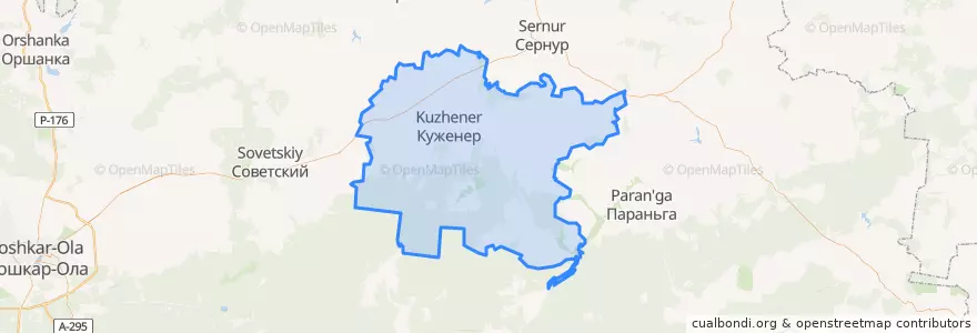 Mapa de ubicacion de Куженерский район.