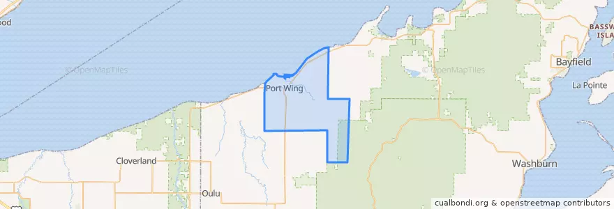 Mapa de ubicacion de Town of Port Wing.