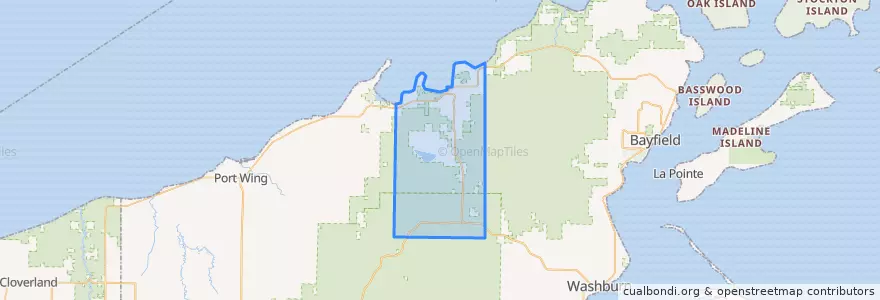 Mapa de ubicacion de Town of Bell.