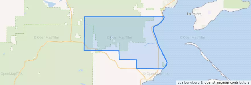 Mapa de ubicacion de Town of Bayview.