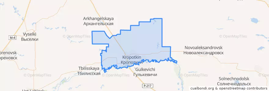 Mapa de ubicacion de Кавказский район.
