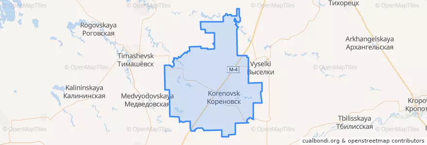 Mapa de ubicacion de Кореновский район.