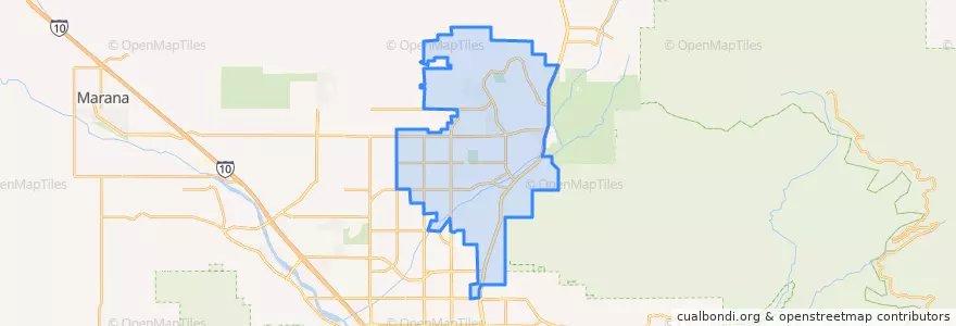 Mapa de ubicacion de Oro Valley.
