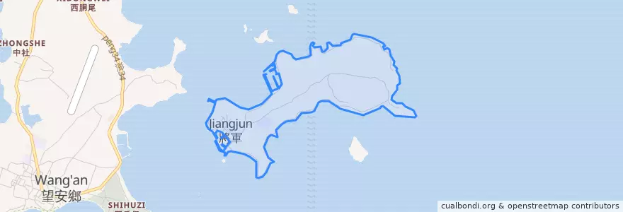 Mapa de ubicacion de Jiangjun'ao Island.