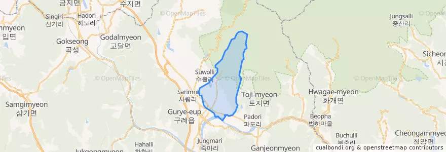 Mapa de ubicacion de 마산면.