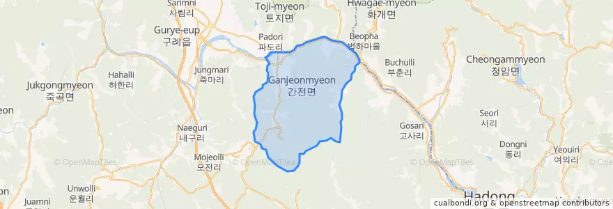 Mapa de ubicacion de 간전면.