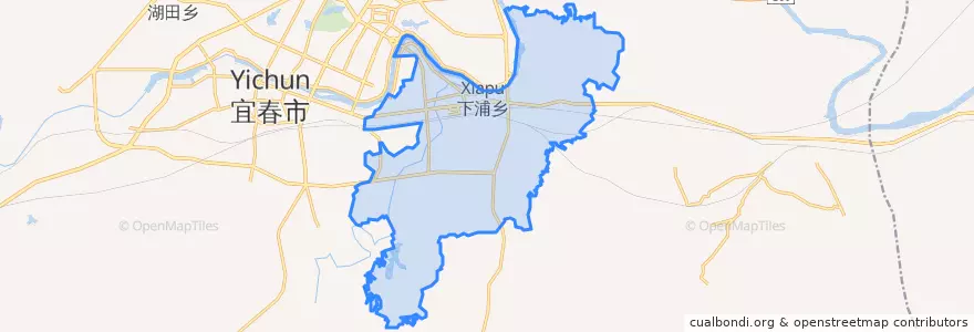 Mapa de ubicacion de 下浦街道.