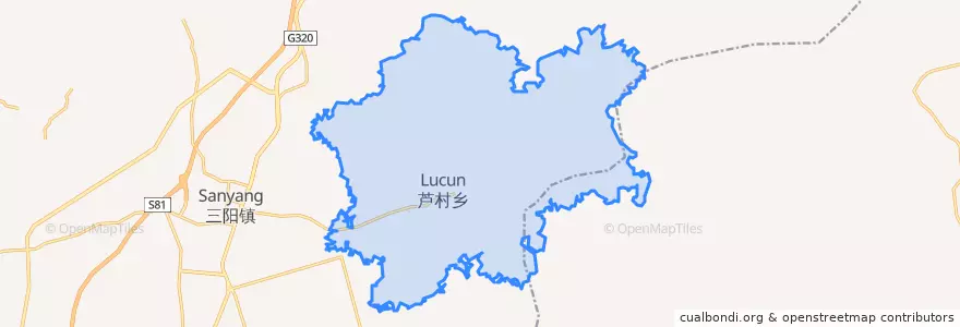 Mapa de ubicacion de 芦村镇.