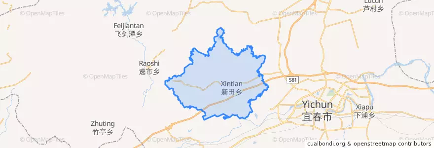 Mapa de ubicacion de 新田镇.
