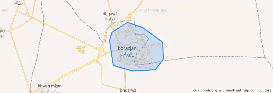 Mapa de ubicacion de برازجان.