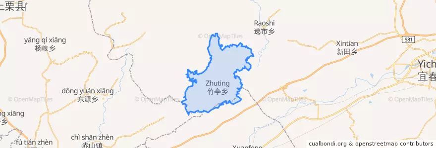 Mapa de ubicacion de 竹亭镇.