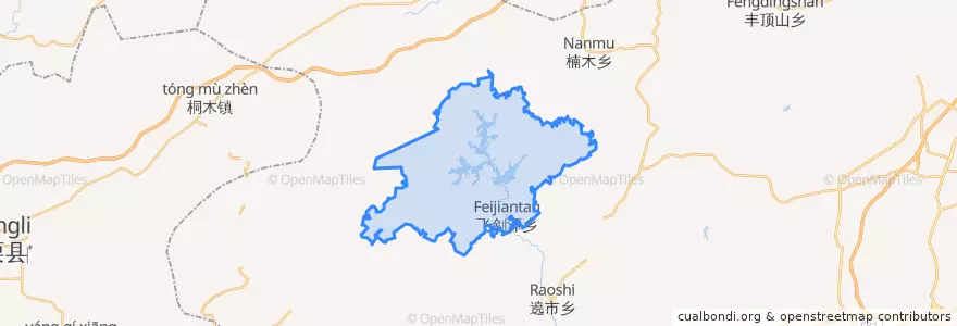 Mapa de ubicacion de 飞剑潭乡.
