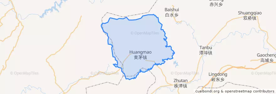 Mapa de ubicacion de 黄茅镇.