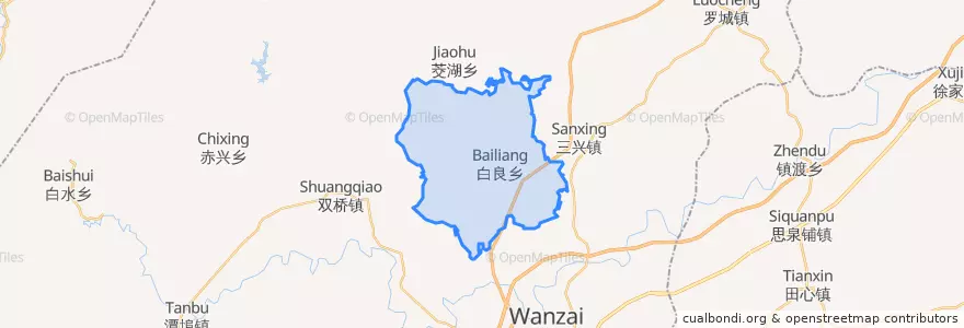 Mapa de ubicacion de 白良镇.