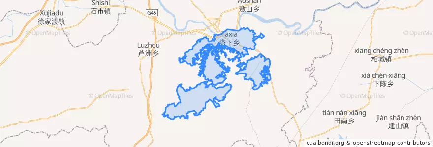 Mapa de ubicacion de 塔下乡.