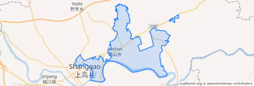 Mapa de ubicacion de 敖山镇.