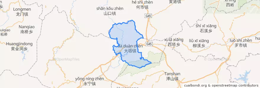 Mapa de ubicacion de 大塅镇.