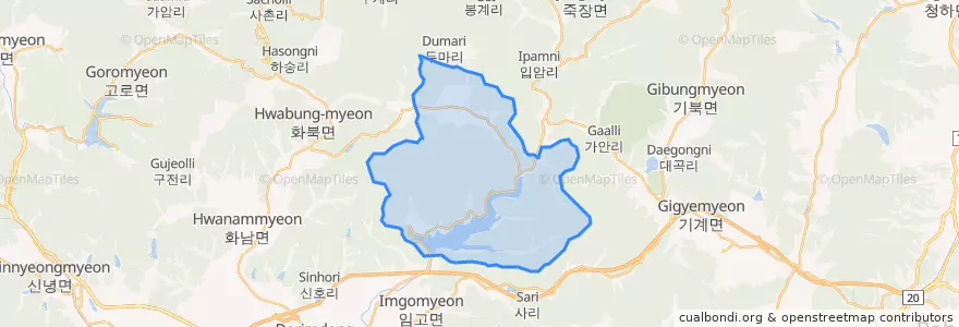 Mapa de ubicacion de 자양면.