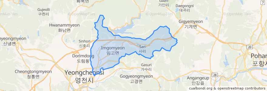 Mapa de ubicacion de 임고면.