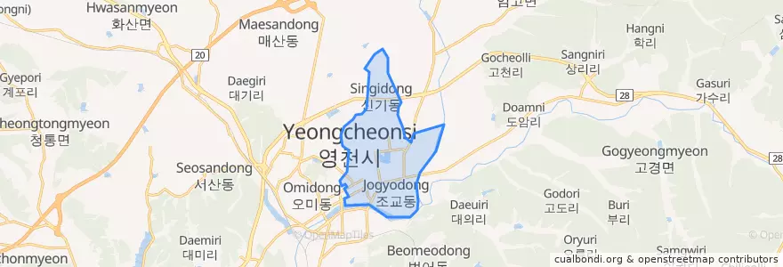 Mapa de ubicacion de 동부동.
