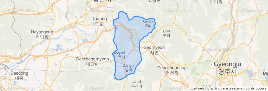 Mapa de ubicacion de 북안면.