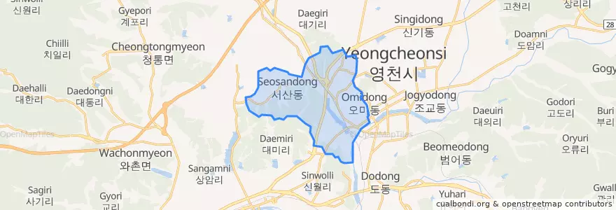 Mapa de ubicacion de 서부동.