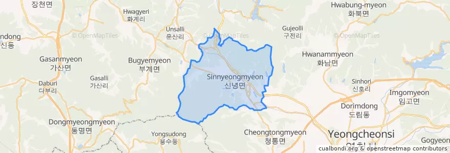 Mapa de ubicacion de 신녕면.