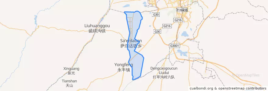 Mapa de ubicacion de 兵团西山农场.