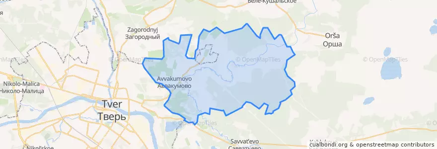 Mapa de ubicacion de Аввакумовское сельское поселение.