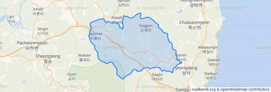 Mapa de ubicacion de 지품면.