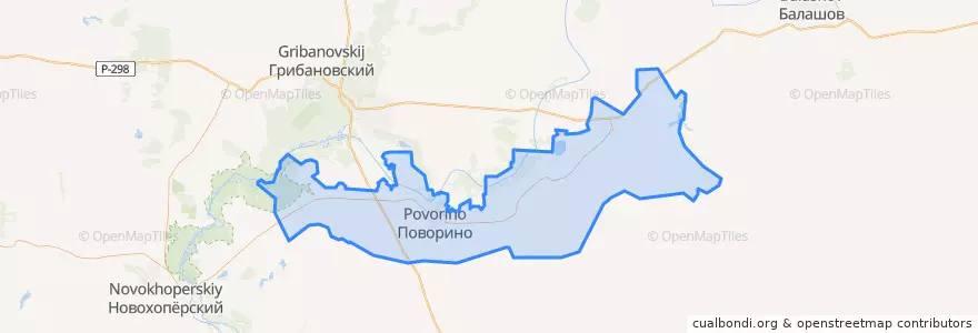 Mapa de ubicacion de Поворинский район.