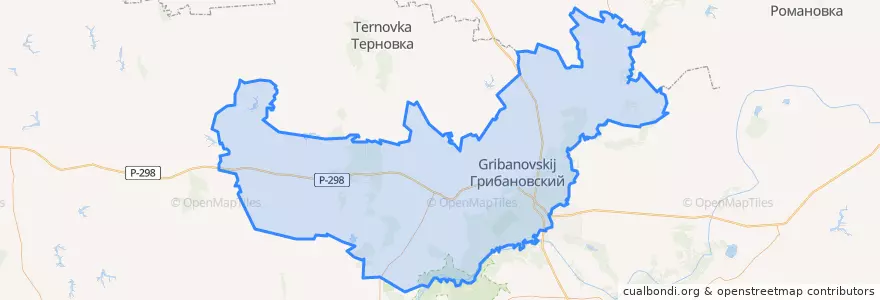 Mapa de ubicacion de Грибановский район.