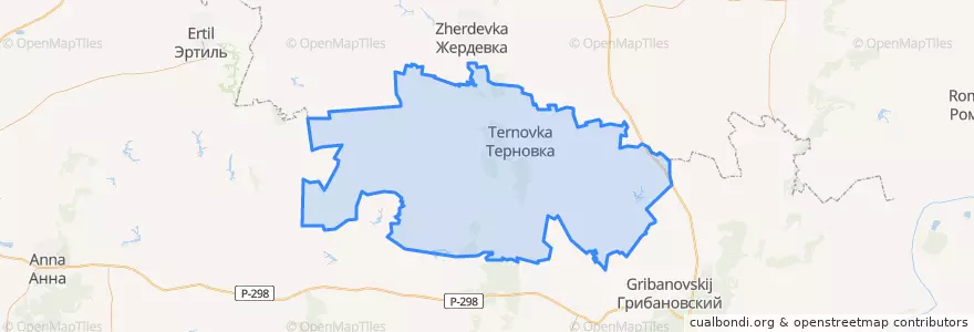 Mapa de ubicacion de Терновский район.